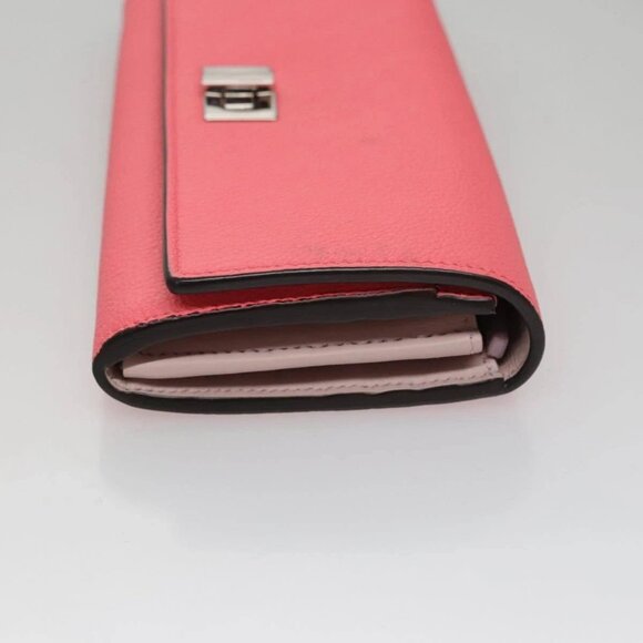 FENDI Peek A Boo Long Wallet Leather Pink 8M0427 - Picture 3 of 16